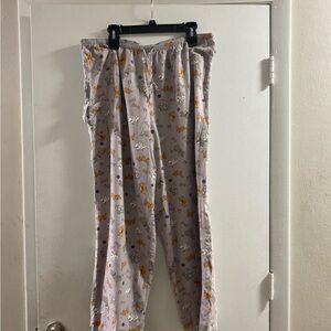 Mixit‎ Women's Pajama Bottoms Sz XL Gray with Orange and Purple Patterns